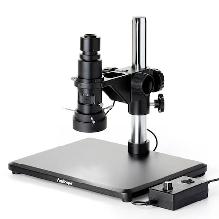 Amscope H800 Zoom Inspection Monocular Stereo Microscope 0.7X-5X on Table Stand w/96-LED Ring Light H800-96S