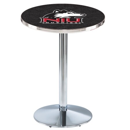Holland Bar Stool Co 36" Chrome Northern Illinois Pub Table, 36" dia. Top L214C3636NorIll