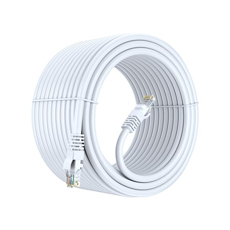 Maximm 100ft Cat6 Round LAN Patch Cable, White CAT6-100FTWhite