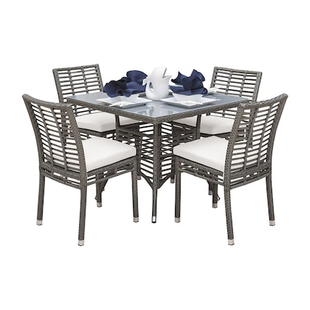 Panama Jack Outdoor Panama Jack Graphite 5-Piece Side chair Dining Set with Cushions PJO-1601-GRY-5DS-CUSH