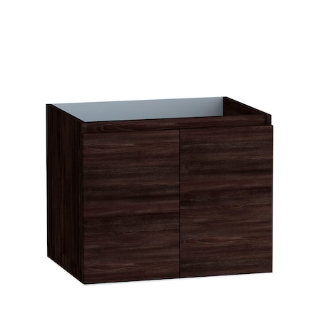 Homeroots 24" Dark Brown Wood Freestanding Bathroom Vanity With White Sink And Two Drawers 627413