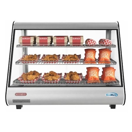 Koolmore 34" Stainless Steel Commercial Countertop Food Warmer Display Case with LED Lighting - 5.6. cu ft HDC-5C