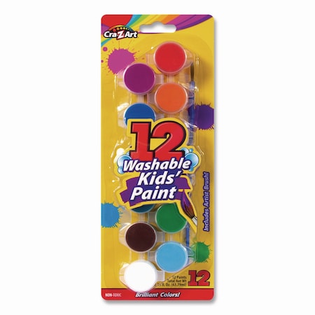 Cra-Z-Art Washable Kids' Paint Set, with Artist Brush, 12PK 10628-24