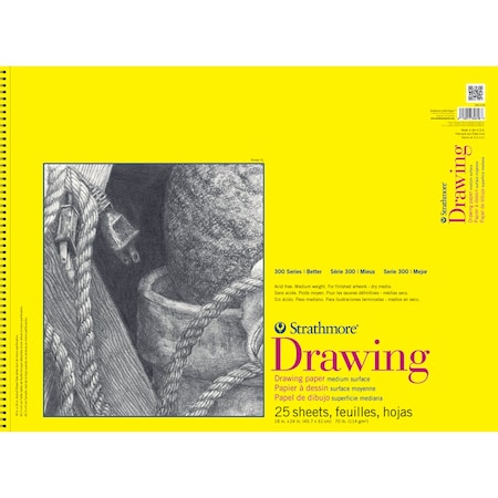 Strathmore 300 Series Drawing Pad, Top Wire Binding, 25 Sheet, 18x24 inch P340-318-1