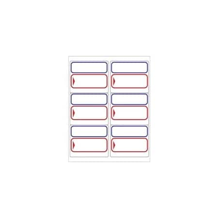 Bubblefast Blank 4 x 3 1/3'' To/From Labels - Red/Blue-6 Labels per Sheet BFLLTFRB