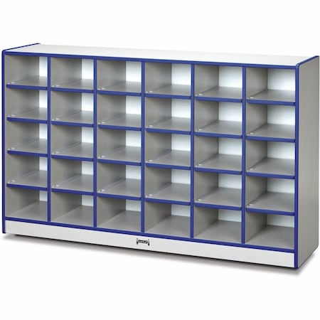 Jonti-Craft Rainbow Accents 30 Cubbie-Tray Mobile Storage, without Trays, Blue 0430JCWW003