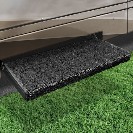 Presto Fit STEPS AND STEP RUGS RV Wrap Around Hook And Spring 23 Inch Width Black Outdoor Turf With Marine B 2-0050