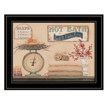 Homeroots Hot Bath 17 Black Framed Print Bathroom Wall Art 406789