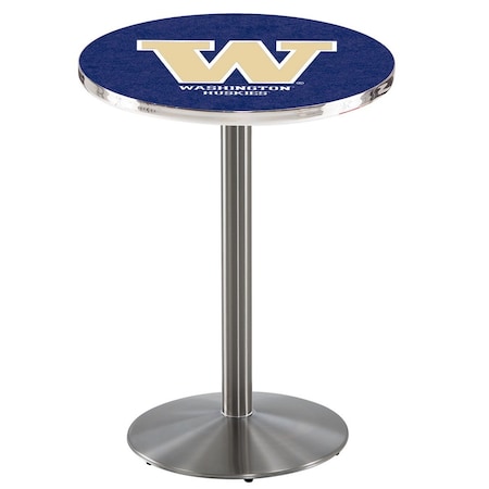 Holland Bar Stool Co 36" Stainless Steel Washington Pub Table, 36" dia. Top L214S3636WashUn