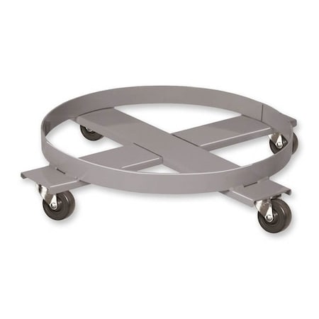 Pucel Steel Drum Dolly, 30-1/2 inOverall Diameter, 4 in Floor Clearance, Rubber Casters, Light Blue 82-R