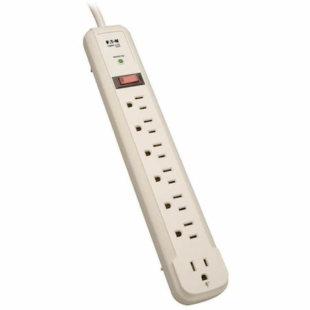 Tripp Lite Outlet Strip, Surge, 7 5-15R, 5-15P, 4 ft., White TLP74R