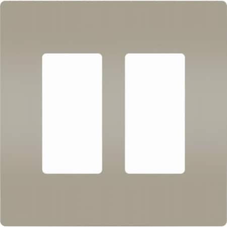 Legrand radiant Wallplate, 4.94 in L, 4.96 in W, 2 -Gang, Polycarbonate, Silver, Nickel RWP262NICC6