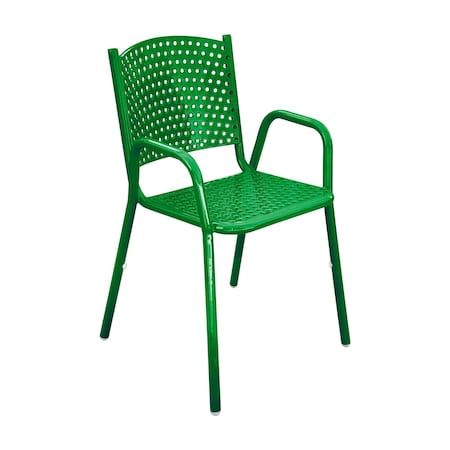 Leisure Craft 31 5/8" Tall Dining Height Stackable Perforated Chair, Green C1-PERF-GREEN