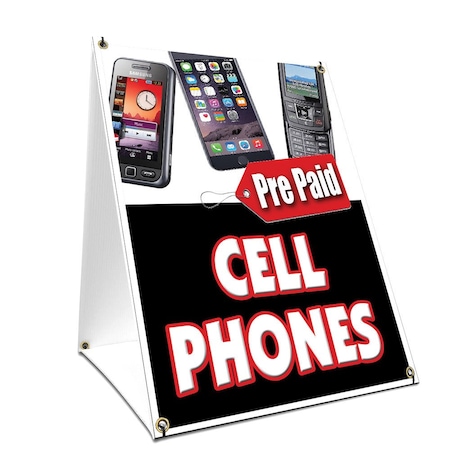 Signmission Prepaid Cell Phones, 36 Inch x 24 Inch A-frame Yard Sign, Plastic Sign SBC-2436-Prepaid Cell Phones