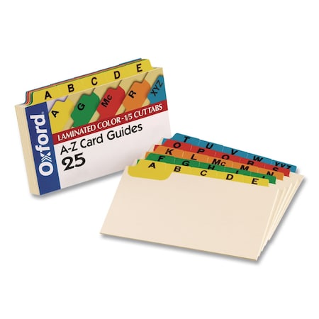 Oxford LaminatedTabIndexCardGuide, PK25 05827