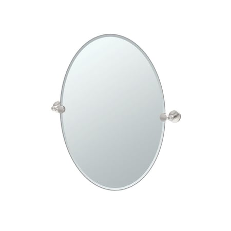 Gatco Glam 26.5" Frameless Oval Mirror, Satin Nickel 4649