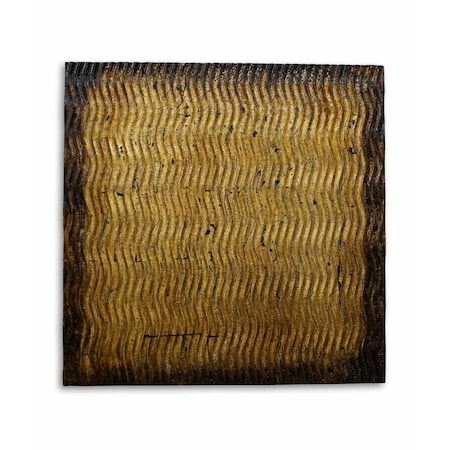 Homeroots 36" X 36" Bronze Square Abstract Hanging Dimensional Sculpture 274799