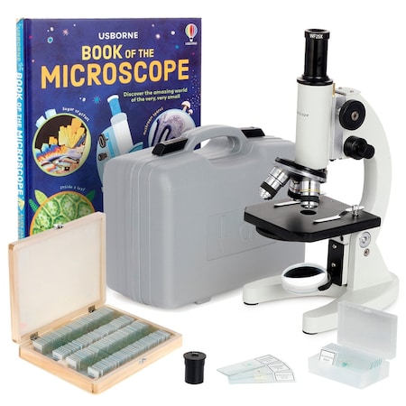 Amscope M60 Metal Body Glass Lens Biology Student Monocular Compound Microscope 40X-100X w/ABS Case, 100pc S M60C-ABS-PS100-WM