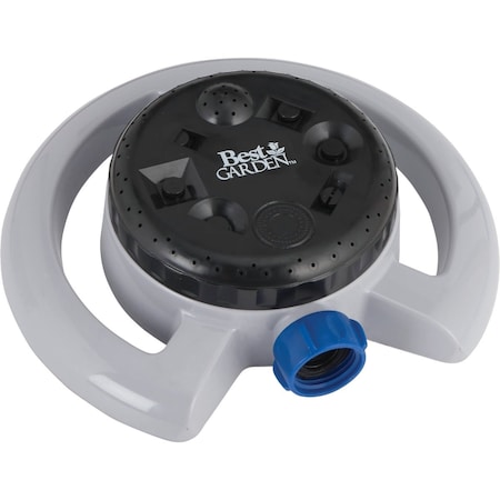 Best Garden Poly Varied Coverage Stationary Turret Sprinkler Blue & Gray JR0904