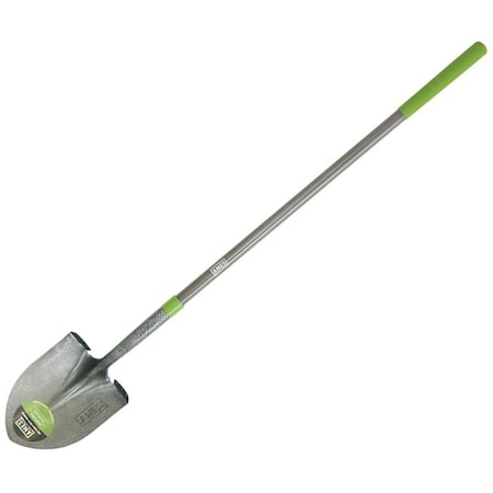 Ames Shovel with Crimp Collar, 8-3/4 in W Blade, Steel Blade, Fiberglass Handle, Long Handle, 48 in L Handle 25332100