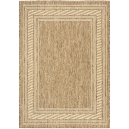 Homeroots 5' X 7' Natural Geometric Indoor Outdoor Area Rug 572772