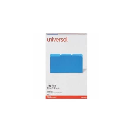 Universal Top Tab File Folder 9-5/8" x 14-3/4", Blue, 100PK UNV10521