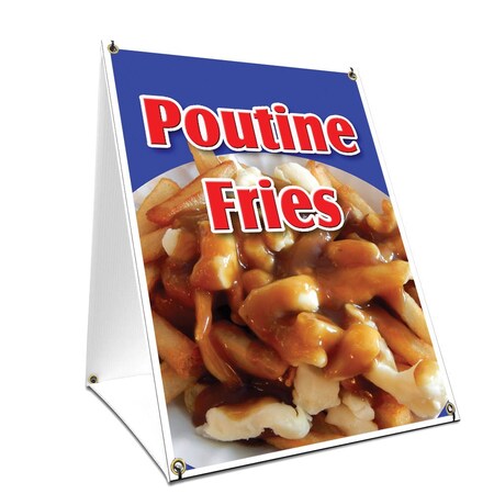 Signmission Poutine Fries, 36 Inch x 24 Inch A-frame Yard Sign, Plastic Sign SBC-2436-Poutine Fries