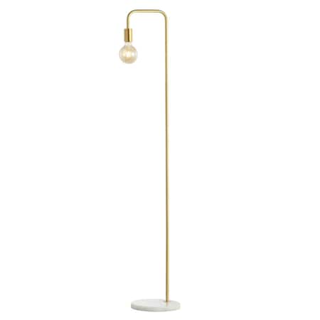 Jonathan Y Vega 60" Minimalist Edison Metal/Marble Floor Lamp, Gold JYL1095A
