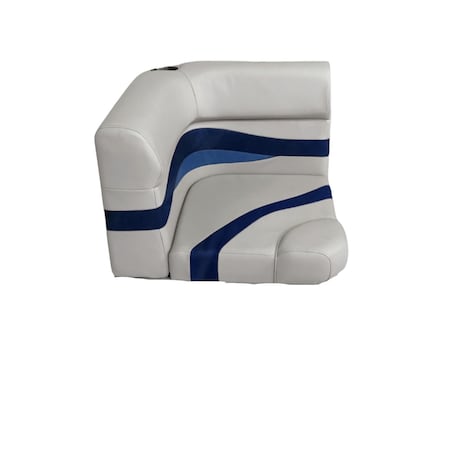 Horizon Mfg Elite Series Pontoon Radius Corner Cushion Set Only Gray/Navy/Blue 3207-ABDK