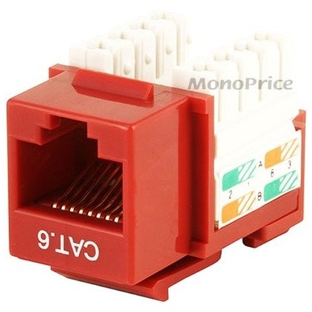 Monoprice Datacom Jack, Cat6, Punch Down, Red 5383
