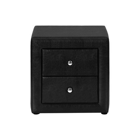 Homeroots 21" Black Wood Two Drawer Nightstand 489774