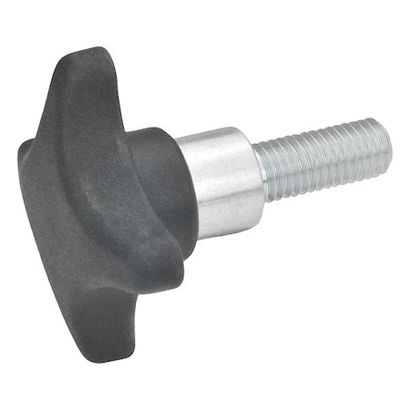 J.W. Winco Hand Knobs, 4-Prong Knobs 6335.4-TE-63-M12-60