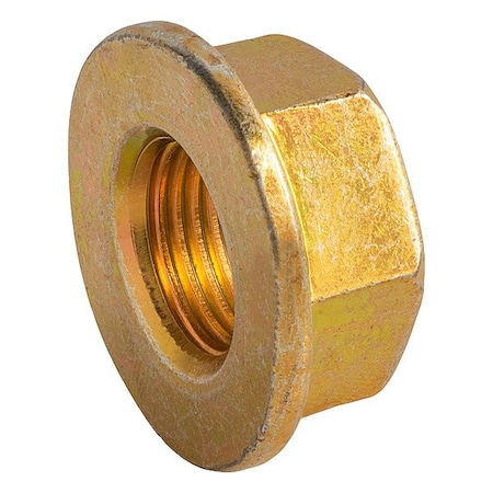 Zoro Select Flange Nut, Zinc Yellow, Steel, PK10 ZNUT-1225