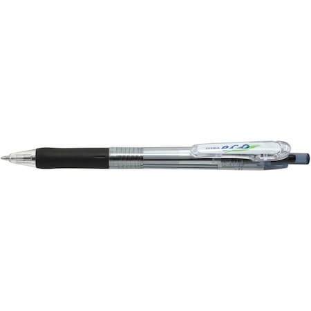 Zebra Pen ECO Jimnie Clip Ballpoint Pen, Retractable, Medium 1 mm, Black Ink, Clear/Black Barrel, PK12 22510