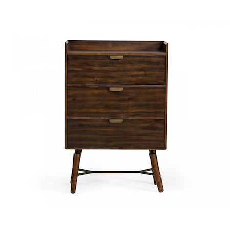 Homeroots 32" Acacia Solid Wood Three Drawer Chest 473074
