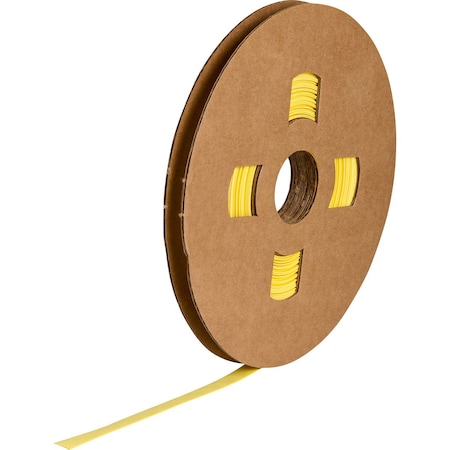 Brady 3 in. Core PermaSleeve HX Heat Shrink Wire Marking Sleeves, 0.25 in. Dia x 175' L, Yellow HX-C-250-YL-J