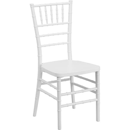 Flash Furniture Hercules Premium Chiavari Chair, White Seat, White Back, 15.75 W 18-1/2" L 36.5 H, Resin Seat LE-WHITE-GG
