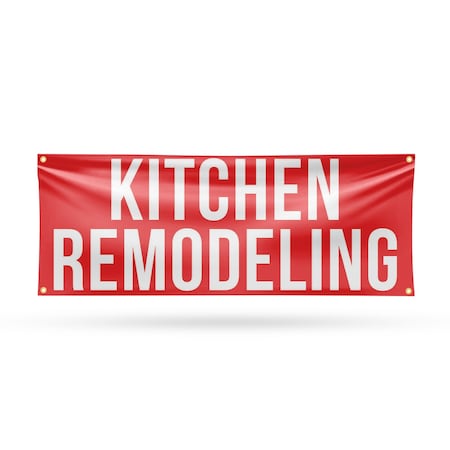 Signmission Kitchen Remodeling, 18 Inch x 48 Inch, Vinyl Banner B-30718