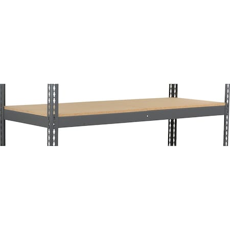 Global Industrial Additional Shelf, Double Rivet, Wood Deck, 72inW x 48inD, Gray 601138A