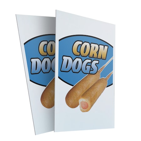 Signmission Corn Dogs, Plastic Signs Only 24 Inch x 36 Inch, Corrugated Plastic, 2PK CSB-2436-2PACK-Corn Dogs