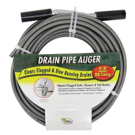General Wire 3/8 In. x 25 Ft. Carbon Steel Wire Cleanout Drain Auger 25PMH
