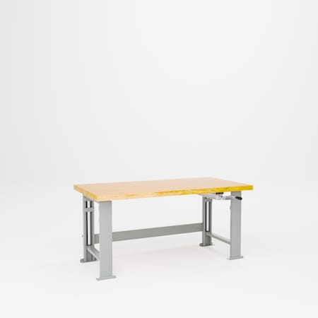 Pucel Hardwood Top Hydraulic Bench, 30 in W x 60 in D x 45 in H, Gray HBW-3060-M16