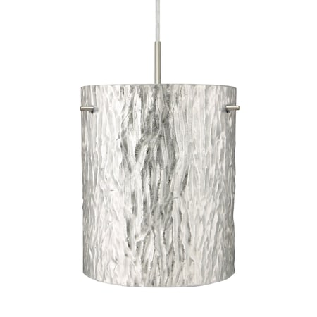 Besa Lighting Besa Tamburo 8 Pendant, Stone Gold Foil, Satin Nickel Finish, 1x 11W LED 1JT-4006SS-LED-SN