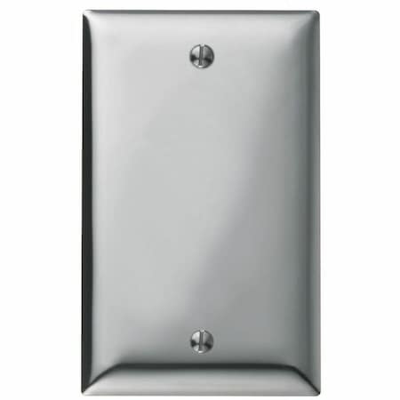 Hubbell Wiring Device-Kellems Blank Box Mount Wall Plates, Number of Gangs: 1 Steel, Chrome Finish, Gray SCH13