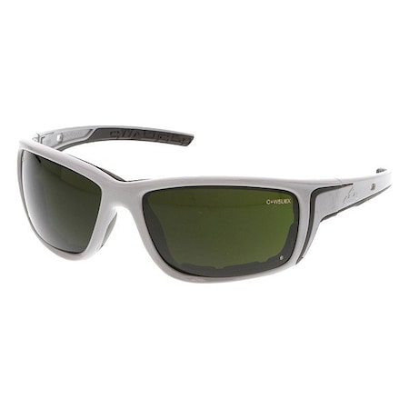 Mcr Safety Swagger (SR5), Welding Safety Glasses, MAX6 Anti-Fog, Green Filter 5.0 Lens, Glacier Gray Frame SR5250PF