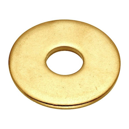 Zoro Select Flat Washer, For Screw Size 3/8 in , Brass Plain Finish, 5 PK WASB38WBR