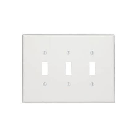 Leviton Switch Wallplate, Oversized, Gang 3, White 88111