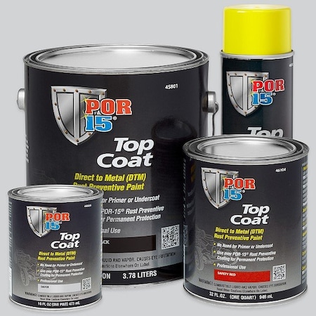 Por-15 Top Coat DTM Paint, 1 Pint Can, Silver, Liquid, 30 to 60 min Curing 46008