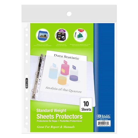 Bazic Products Standard Weight Top Loading Sheet Protectors, 10PK 2130