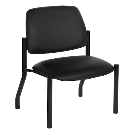 Office Star Products Big and Tall Armless Guest Chair in Dillon Black fabric with Sturdy Black Metal Frame 55054B-R107